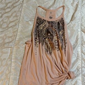Billabong Women's Peach Tribal Graphic Tank Top
